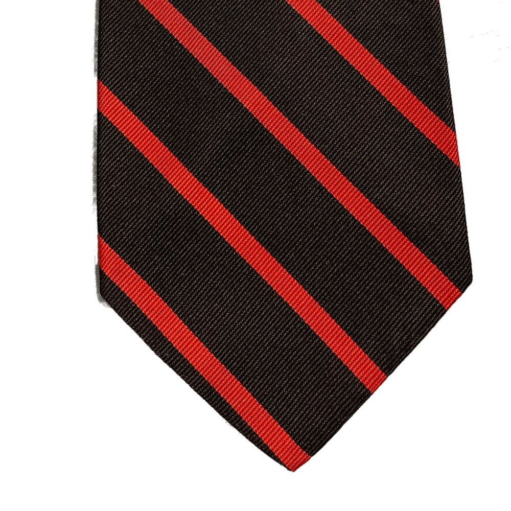 Brooks Brothers Silk Black with Red Stipes Tie Accessories - Woven in England